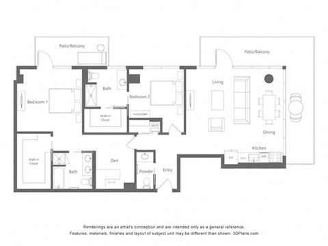 the floor plan of the apartment